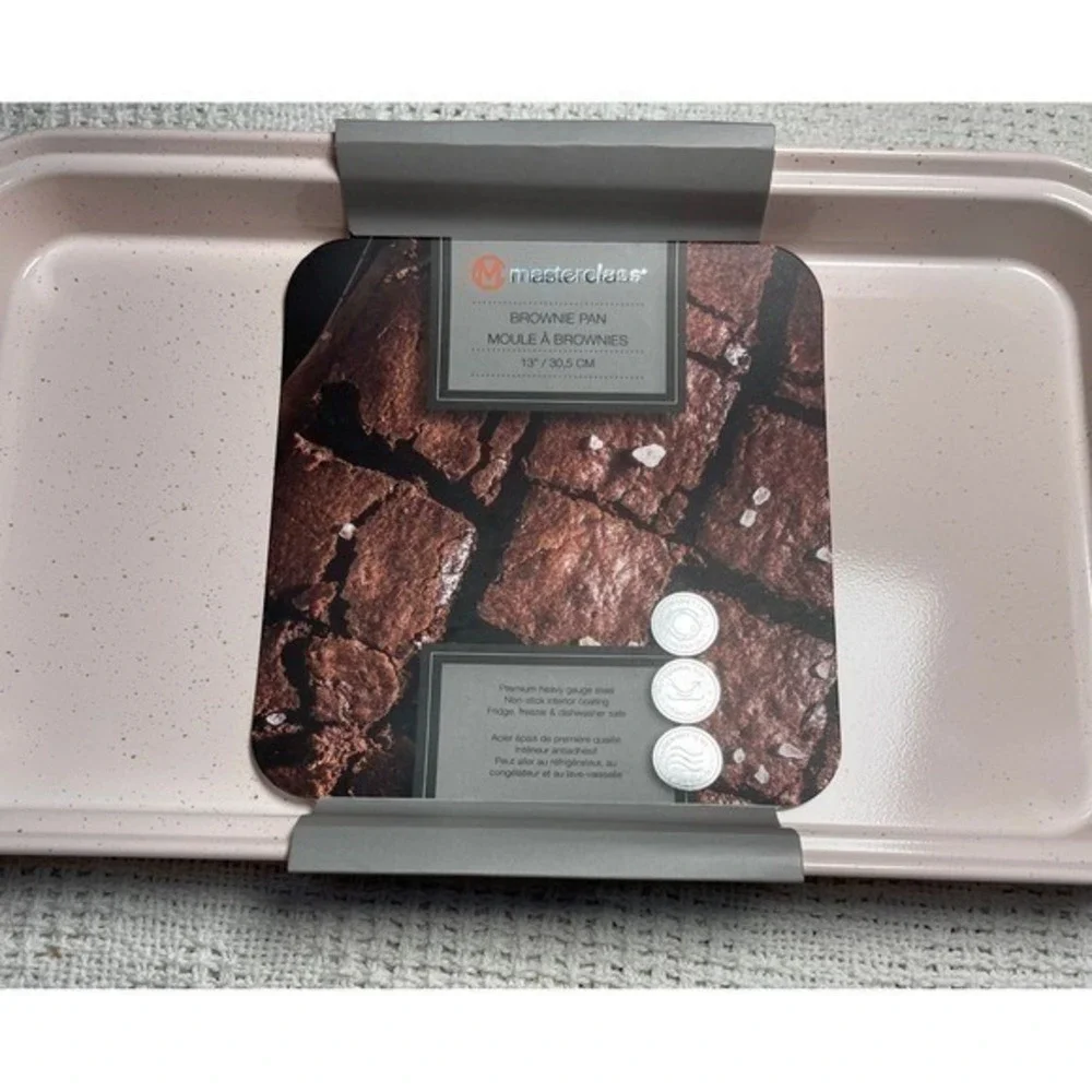 Master Class Brownie Pan 13 Inch Non Stick Heavy Gauge Steel‎ Pink Speckle
